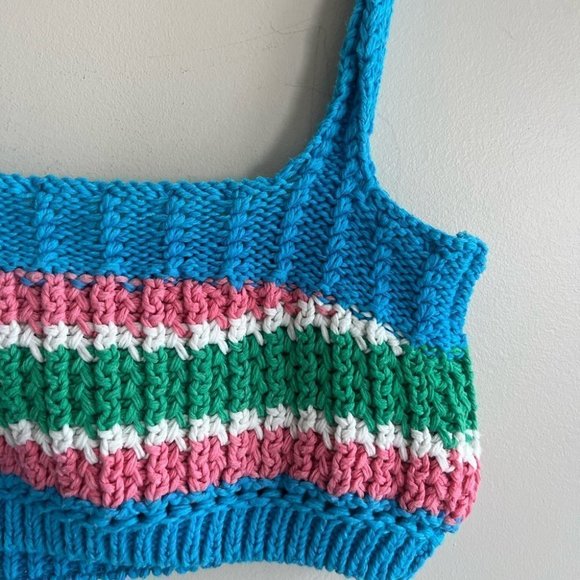 Zara Striped Knit Crop Top - Picture 4 of 11